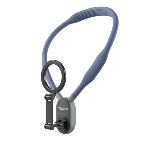 TELESIN Supporto da collo magnetico per selfie con supporto da collo in silicone (blu)