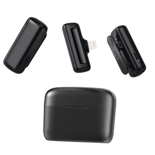 Microfono lavalier per registrazione da uno a due all'aperto con cancellazione del rumore, microfono wireless per streaming live, interfaccia: 8 pin