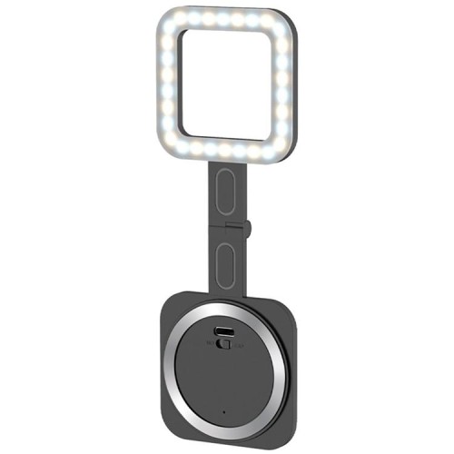 V18 Lampada portatile per selfie magnetica con luce LED per streaming live di bellezza della pelle (nera)