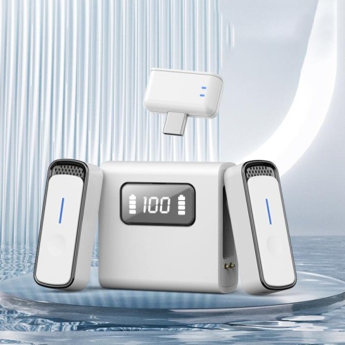 Microfono wireless lavalier SX88 1 TX + 2 RX con riduzione intelligente del rumore, specifiche: tipo C (nero)