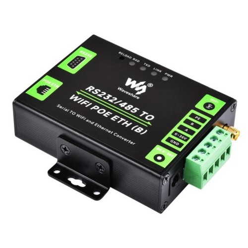 Server seriale Waveshare di livello industriale Porta di rete RS232/485 a WiFi/Ethernet RJ45 con supporto POE