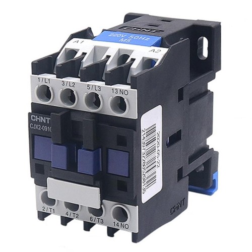 Contattore CA monofase multiuso CHNT CJX2-0901 9A 220V in lega d'argento