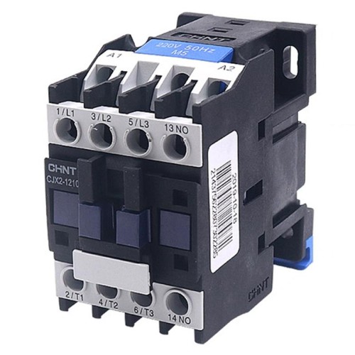 Contattore CA monofase multiuso CHNT CJX2-1201 12A 220V in lega d'argento