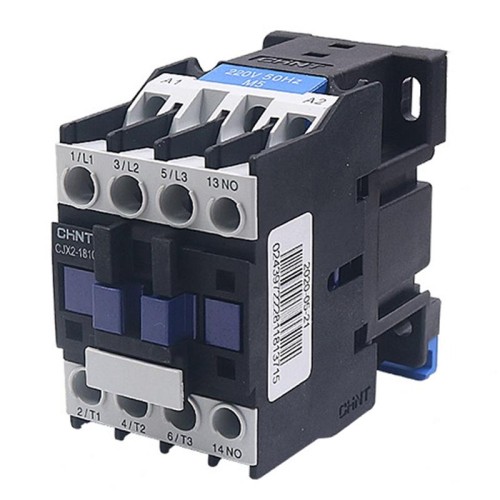 Contattore CA monofase multiuso CHNT CJX2-1801 18A 220V in lega d'argento