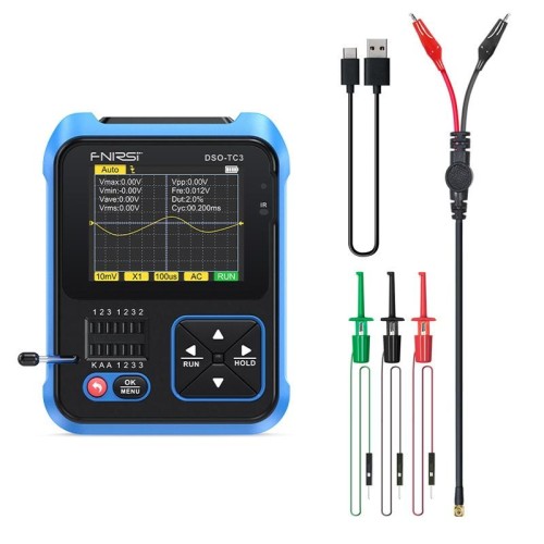 Tester per transistor LCR per oscilloscopio digitale portatile 3 in 1 FNIRSI, specifica: standard
