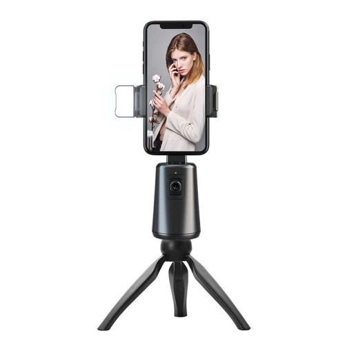 Pixel A200 Stabilizzatore cardanico con rilevamento automatico Bastone selfie con rotazione a 360 gradi con set di luci di riempimento 2
