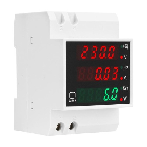 SINOTIMER SDM006 Misuratore di rilevamento multifunzione per tensione CA corrente frequenza elettricità su guida Din