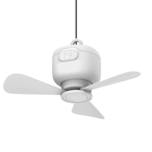 Versione plug-in USB Piccolo ventilatore da soffitto Ventilatore portatile da campeggio per esterni (bianco)