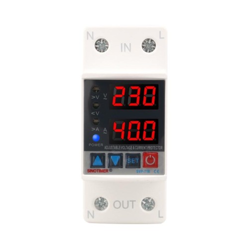 SINOTIMER SVP-718 Protettore da sovratensione e sottotensione intelligente auto-ripristinante regolabile 40A 220 V CA