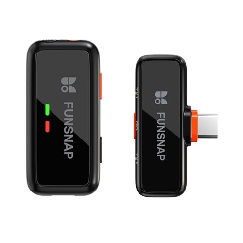 Microfono wireless Lavalier FUNSNAP S6, tipo C RX + 1 TX