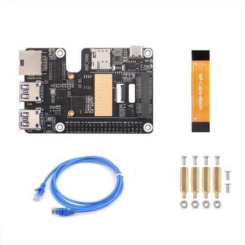 Waveshare per Raspberry Pi 5 PCIe a MiniPCIe / Gigabit Ethernet / USB 3.2 Gen1 HAT, specifiche: nessun accessorio