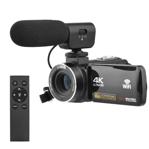 Videocamera digitale 4K, touch screen IPS da 3 pollici, zoom digitale 18X, videocamera WiFi, specifiche: set 1
