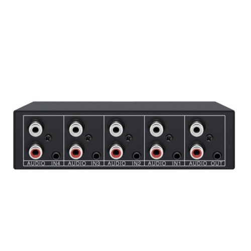 4 In 1 Out 3.5mm + RCA Audio Switcher 4 Canali Convertitore Audio (Nero)
