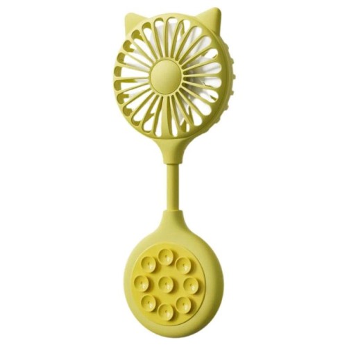 Mini ventilatore a ventosa, ventilatore pieghevole portatile da tavolo ricaricabile tramite USB (giallo)