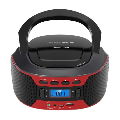 Kuephom W17 Lettore CD portatile per musica Walkman FM Bluetooth con spina UE