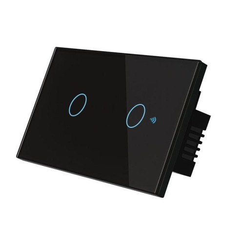 Interruttore antincendio singolo intelligente Graffiti WIFI modello 120 calibro USA, specifiche: 2 canali nero