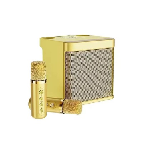 Microfono wireless con altoparlante Bluetooth per karaoke YS-203 (oro)