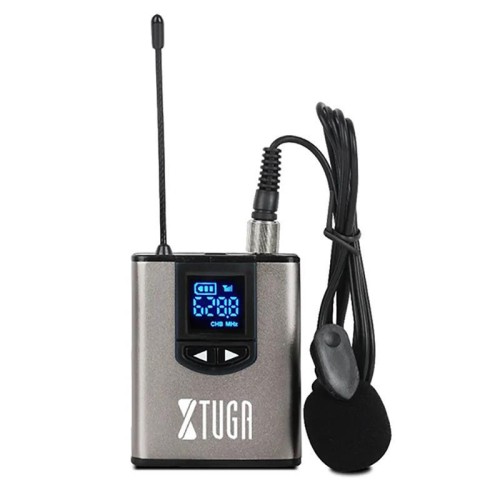 Microfono wireless lavalier XTUGA A2 UHF con trasmettitore bodypack (nero)