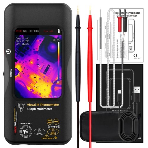 Multimetro a infrarossi standard BSIDE SH9 con touchscreen, termometro a infrarossi ad alta definizione, ispezione del riscaldamento a pavimento elettrico