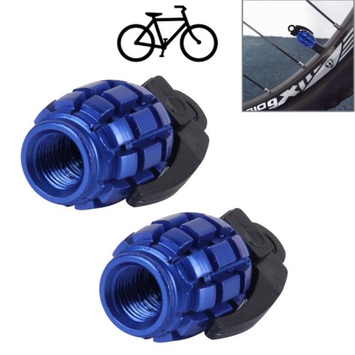 Tappi valvola per pneumatici per bicicletta a forma di granata universale 2 pezzi (blu)
