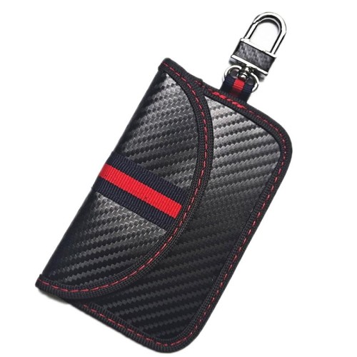 Borsa portachiavi RFID antifurto per auto multifunzionale con identificazione a radiofrequenza (rosso corticale)