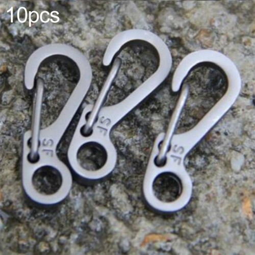 10 PCS Versione SF Fibbia portachiavi con fibbia appesa a molla semplice mini, adatta per corda per ombrello da 5 mm (nera)