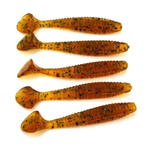 HENGJIA SO0205P 5 PZ 8cm / 5g Coda a vite Esche artificiali con richiamo di pesca morbido