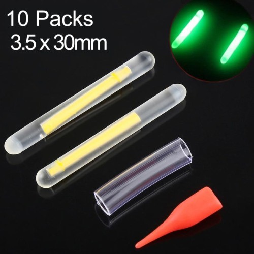 10 confezioni OCEAN SUN Galleggiante luminoso per la pesca notturna Bastone leggero, Visibilità: 20 m, Dimensioni: 3,5 x 30 mm