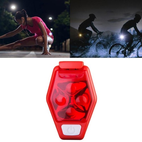 Bicycling multifunzionale per bicicletta da corsa in esecuzione per avvertimento per bicicletta Lampada da clip posteriore LED (rosso)