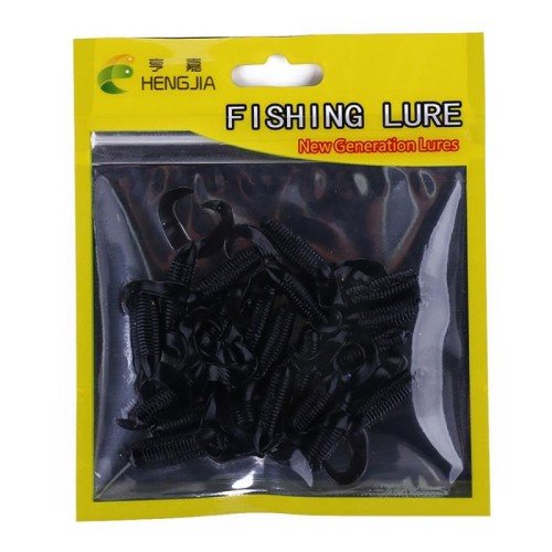 HENGJIA SO105 20 PCS 3.5cm / 0.9g Esca morbida a doppia coda per pesca in mare (giallo)