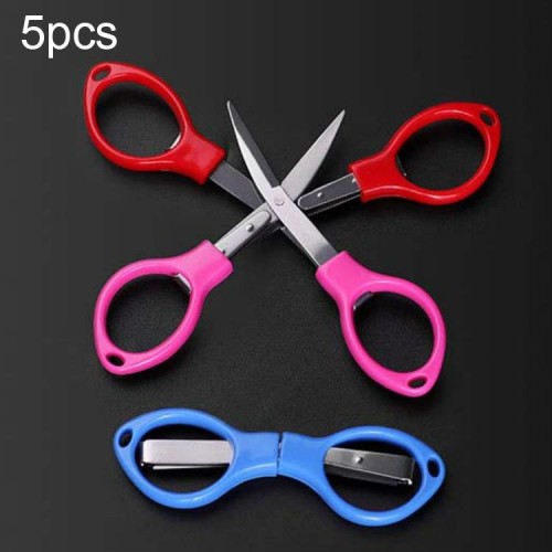 10 PCS Pesca Forbici speciali Pieghevoli Acciaio inossidabile Acciaio inossidabile Attrezzatura da pesca, Stile: Manico in plastica, Colore: Colore Consegna casuale