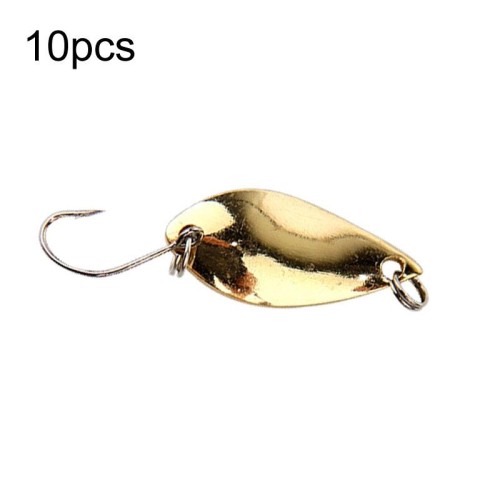 50pcs 5g gancio singolo cucchiaio tipo cavallo bocca melone paillettes esche false esche da pesca (oro)