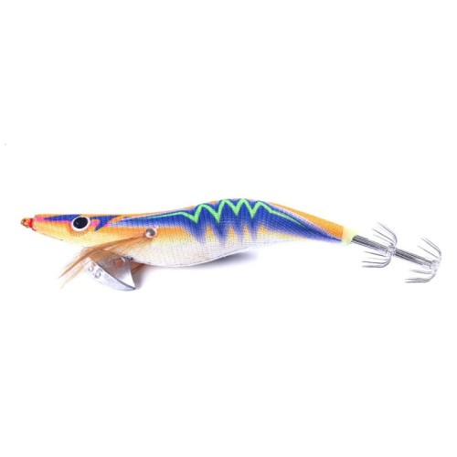 HENGJIA 14cm 20g Luce Notturna Legno Gamberetti Esca Finta Calamari Gancio Luya Bait, Colore: 2