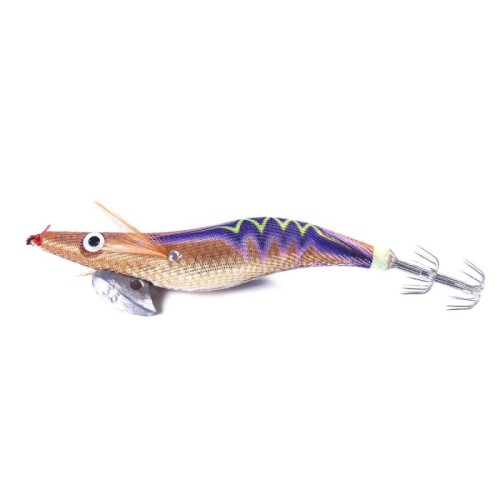 HENGJIA 14cm 20g Luce Notturna Legno Gamberetti Esca Finta Calamari Gancio Luya Bait, Colore: 7
