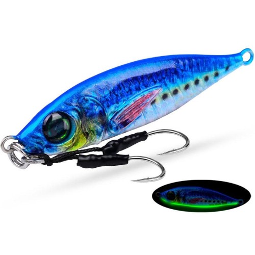 PROBEROS LF137 Esca bionica verniciata a spruzzo 3D Warp Bass Leader Pesce Esca da pesca luminosa d'acqua dolce a lancio lungo, dimensioni: 28 g (colore C)
