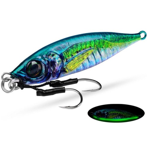 PROBEROS LF137 Esca bionica verniciata a spruzzo 3D Warp Bass Leader Pesce Esca da pesca luminosa d'acqua dolce a lancio lungo, dimensioni: 40 g (colore A)