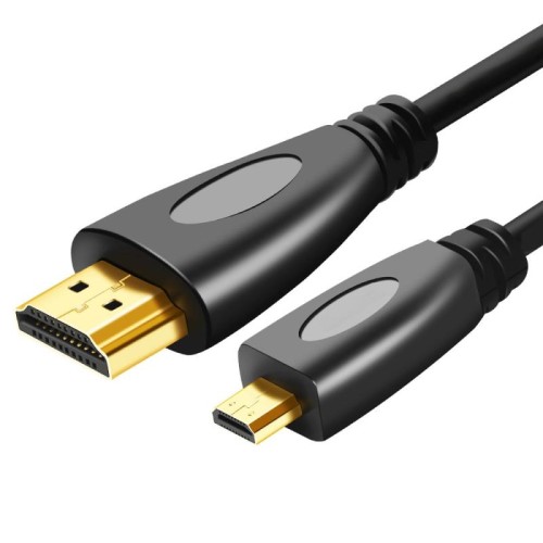 Cavo da 1,8 m placcato oro 3D 1080P Micro HDMI maschio a HDMI maschio per telefoni cellulari, fotocamere, GoPro