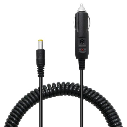Caricabatteria da auto per cavo a spirale con spina per alimentatore da auto da 4,0 x 1,7 mm 2A, lunghezza: 40-140 cm