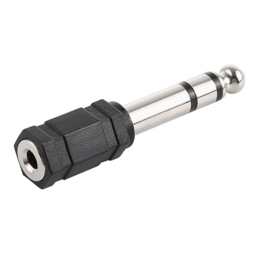 Adattatore presa adattatore jack stereo da 6,35 mm maschio a 3,5 mm (nero)