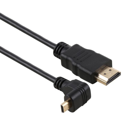 Cavo adattatore da 30 cm 4K HDMI maschio a micro HDMI ad angolo inverso maschio placcato in oro