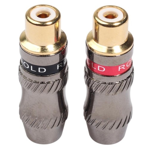 REXLIS TR026-1 2 PCS RCA Femmina Spina Audio Jack Adattatore placcato oro per cavo audio e cavo video fai da te