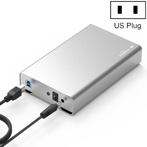 Blorensless U35Q Scatola del disco rigido metallico completo da 3,5 pollici a 3,5 pollici tipo-C / USB3.0 SATA SERIAL Desktop PC Scatola del disco rigido esterno (USB 3.0)