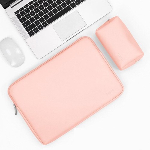 Baona BN-Q001 Borsa per laptop in pelle PU, colore: rosa + sacchetto di potenza, dimensioni: 16/17 pollici