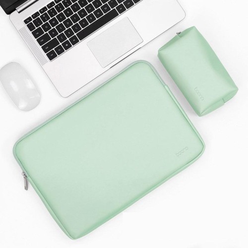 Baona BN-Q001 Borsa per laptop in pelle PU, Colore: menta verde + sacchetto di potenza, dimensioni: 16/17 pollici