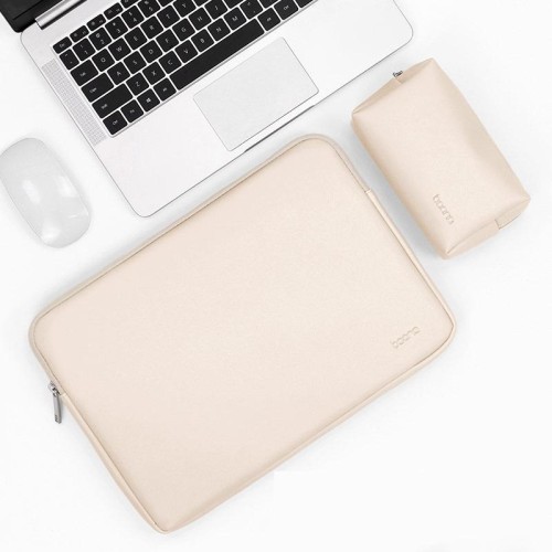 Baona BN-Q001 Borsa per laptop in pelle PU, colore: albicocca + sacchetto di potenza, dimensioni: 15 / 15,6 pollici