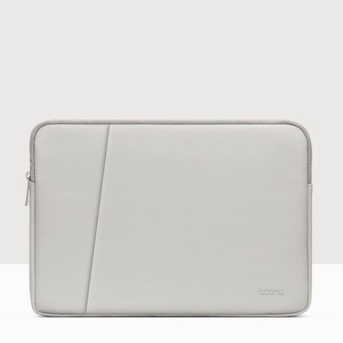 Baona BN-Q004 Borsa per laptop in pelle PU, colore: doppio strato grigio, dimensioni: 13/13,3/14 pollici