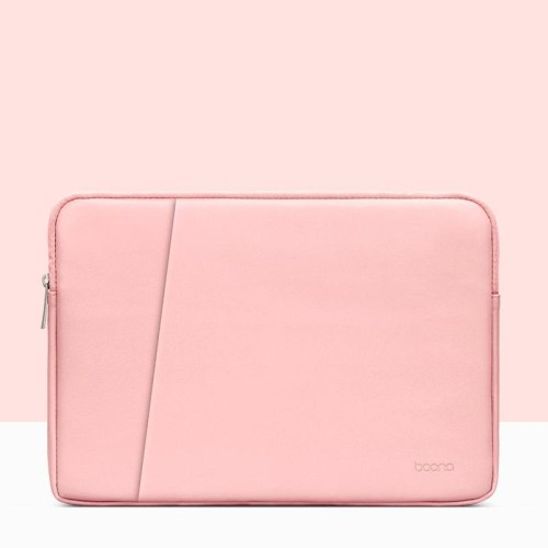 Baona BN-Q004 Borsa per laptop in pelle PU, colore: doppio strato rosa, dimensioni: 16/17 pollici