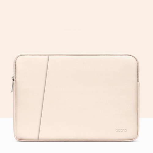 Baona BN-Q004 Borsa per laptop in pelle PU, colore: albicocca a doppio strato, dimensioni: 13/13,3/14 pollici