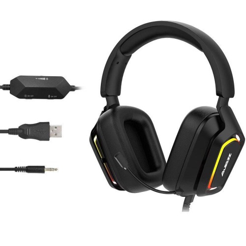 Ajazz AX368 Computer Game Riconoscimento audio Cuffie RGB Versione da 3,5 mm (Nero)