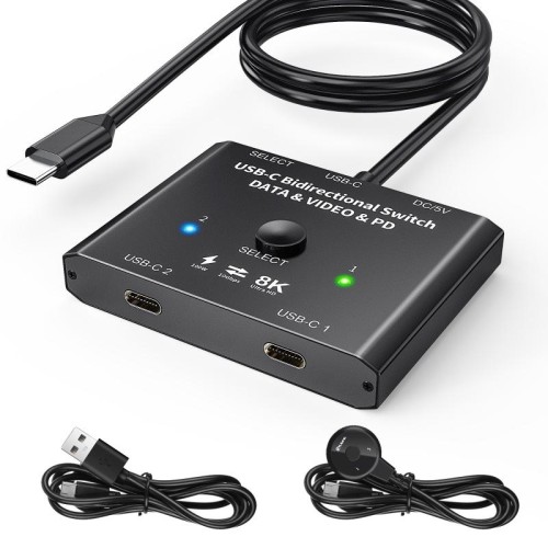 KC-C201 8K30 Tipo-C / USB-C Switch bidirezionale 10 Gbps HD Splitter